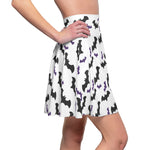 "White Spooky Bats" Skater A-Line Skirt