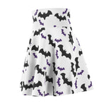 "White Spooky Bats" Skater A-Line Skirt