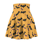 "Orange Spooky Bats" Skater A-Line Skirt