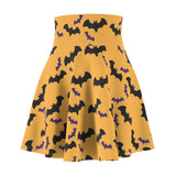 "Orange Spooky Bats" Skater A-Line Skirt