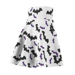 "White Spooky Bats" Skater A-Line Skirt