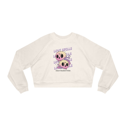 "Love Spells" Women's Cropped Fleece Pullover