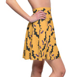 "Orange Spooky Bats" Skater A-Line Skirt