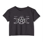 "Maiden, Mother, Crone" Witchy Women's Cotton Jersey Festival Crop Top