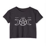 "Maiden, Mother, Crone" Witchy Women's Cotton Jersey Festival Crop Top