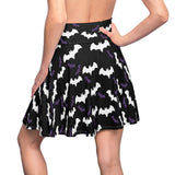 "Purple Spooky Bats" Skater A-Line Skirt