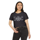 "Maiden, Mother, Crone" Witchy Women's Cotton Jersey Festival Crop Top