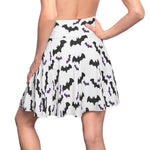 "White Spooky Bats" Skater A-Line Skirt