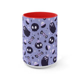 Fantasma espeluznante + Calaveras, Halloween, Taza de café, Taza de té, Taza de acento 11oz, 15oz, Regalo para ella