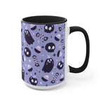 Fantasma espeluznante + Calaveras, Halloween, Taza de café, Taza de té, Taza de acento 11oz, 15oz, Regalo para ella