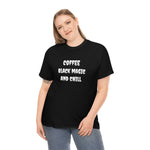 Coffee, Black Magic, and Chill Unisex Heavy Cotton Tee