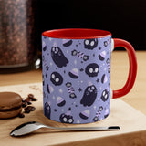 Spooky Ghost + Skulls, Halloween, Tasse à café, Tasse à thé, Tasse Accent 11oz, 15oz, Cadeau pour elle