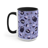 Fantasma espeluznante + Calaveras, Halloween, Taza de café, Taza de té, Taza de acento 11oz, 15oz, Regalo para ella