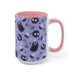 Fantasma espeluznante + Calaveras, Halloween, Taza de café, Taza de té, Taza de acento 11oz, 15oz, Regalo para ella