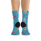 Dia de Los Muertos Teal Socks