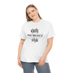 Camiseta de algodón "Goth Never Goes Out Out" - Blanco