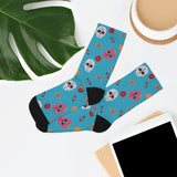 Dia de Los Muertos Teal Socks