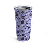 Cute Spooky Halloween, Skull + Ghost , Travel size Tumbler, Stainless Steel Tumbler 20oz, Gift for Him, Gift for Her