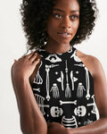 Skeleton pattern Women's Halter Dress