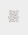 Camiseta sin mangas con frente torcido para mujer Pastel Skull and Bones 