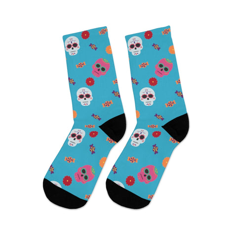 Chaussettes Dia de Los Muertos Bleu Sarcelle