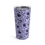 Lindo Halloween espeluznante, Calavera + Fantasma, Vaso tamaño viaje, Vaso de acero inoxidable 20oz, Regalo para él, Regalo para ella