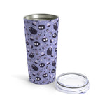 Cute Spooky Halloween, Skull + Ghost , Travel size Tumbler, Stainless Steel Tumbler 20oz, Gift for Him, Gift for Her