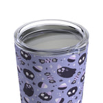 Cute Spooky Halloween, Skull + Ghost , Travel size Tumbler, Stainless Steel Tumbler 20oz, Gift for Him, Gift for Her