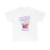 "Love Spells, Horror Movies, and Chill" Cotton T-shirt - White