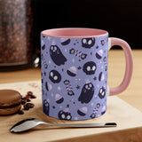 Spooky Ghost + Skulls, Halloween, Coffee Mug, Tea Cup, Accent Mug 11oz, 15oz, Gift for Her