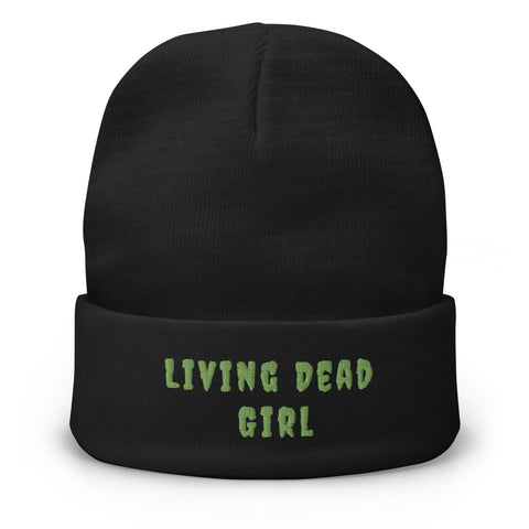 "Living Dead Girl" Embroidered Beanie