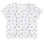 Women's Cat Patten AOP Crop Top Tee