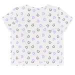 Women's Cat Patten AOP Crop Top Tee