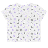 Women's Cat Patten AOP Crop Top Tee