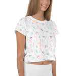 Women's Pastel Skull AOP Crop Tee