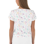 Camiseta corta AOP con calavera en colores pastel para mujer