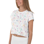 Women's Pastel Skull AOP Crop Tee