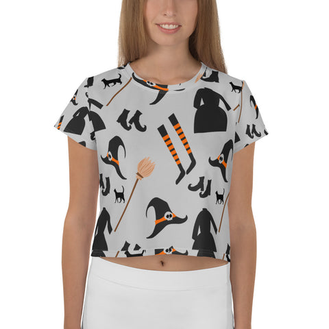 Women's Witchy LIfe AOP Crop Tee