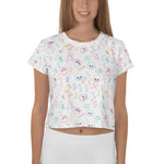 Women's Pastel Skull AOP Crop Tee