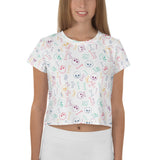 Camiseta corta AOP con calavera en colores pastel para mujer